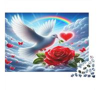 Peace Love Dove Adult Jigsaws 1000 Pieces Impossible Hard Challenging Decompression 52x38cm/1000pcs