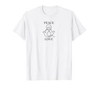 Peace Love Dove Heart Harmony Inspirational T-Shirt, Men, White, 6XL