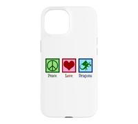 Peace Love Dragons Cute Dragon Case for iPhone 15