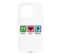 Peace Love Dragons Cute Dragon Case for iPhone 15 Pro