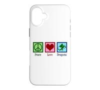 Peace Love Dragons Cute Dragon Case for iPhone 16 Plus