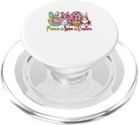 Peace Love Easter Bunny Munchkin Cat Hunting Colorful Eggs PopSockets PopGrip for MagSafe