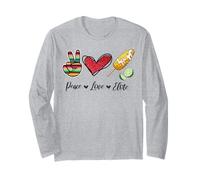 Peace Love Elote Corn Cob Funny Food Elotes Leopard Womens Long Sleeve T-Shirt