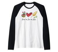 Peace Love Elote Corn Cob Funny Food Elotes Leopard Womens Raglan Baseball Tee