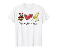 Peace Love Elote Corn Cob Funny Food Elotes Leopard Womens T-Shirt