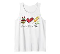 Peace Love Elote Corn Cob Funny Food Elotes Leopard Womens Tank Top