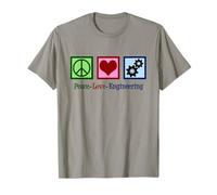 Peace Love Engineering Cute Mechanical Engineer T-Shirt