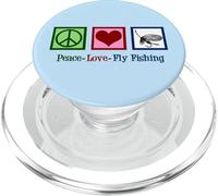 Peace Love Fly Fishing Cool Fisherman PopSockets PopGrip for MagSafe