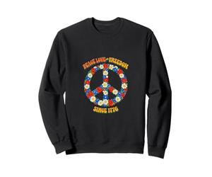 Peace Love Freedom 1776 Retro Floral Sign Art Sweatshirt