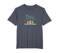 Peace, Love, Frogs: Cute Amphibian Trio for Nature Lovers T-Shirt, Men's Big and Tall, Heather Blue, 4X Tall