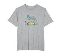 Peace, Love, Frogs: Cute Amphibian Trio for Nature Lovers T-Shirt, Men's Big and Tall, Heather Grey, 2X Tall