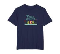 Peace, Love, Frogs: Cute Amphibian Trio for Nature Lovers T-Shirt, Men's Big and Tall, Navy, 6X Tall