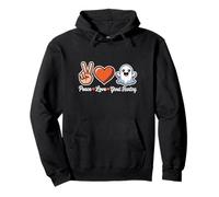 Peace Love Ghost Hunting Funny Paranormal Fan Pullover Hoodie