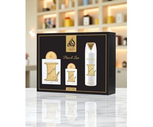 Peace & Love Gift Set 100ml + 20ml EDP Perfume + 200ml Deo By Lattafa Pride