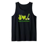 Peace Love Golf Hippie Heart Symbol Golfer Golfing Gift Tank Top