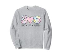 Peace Love Happiness Rainbow Tie Dye Smile Face Happy Face Sweatshirt