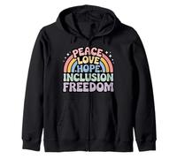 Peace Love Hope Inclusion Equality Hope - Social Justice Zip Hoodie