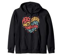Peace Love Hope Inclusion Equality Hope - Social Justice Zip Hoodie