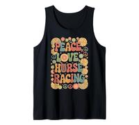 Peace Love Horse Racing 60s 70s Hippie Retro Jockey Tank Top