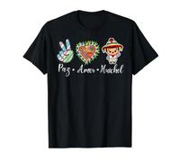 Peace Love Huichol Cinco De Mayo Fiesta Hispanic Pride Value Graphic T-Shirt, Men, Black, M