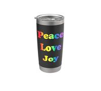 Peace Love Joy Rainbow Pride Stainless Steel Insulated Tumbler