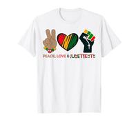 Peace Love & Juneteenth Celebrate Freedom Independence Day T-Shirt