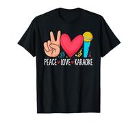 Peace Love Karaoke Funny Music Singer Karaoke Singing Lovers T-Shirt