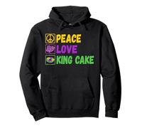 Peace Love King Cake Pullover Hoodie