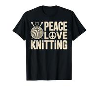 Peace Love Knitting Funny Knitter T-Shirt
