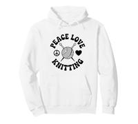 Peace Love Knitting Funny Knitter Yarn Lover Pullover Hoodie