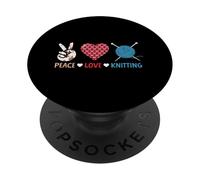 Peace Love Knitting PopSockets Adhesive PopGrip