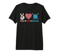 Peace Love Knitting Premium T-Shirt