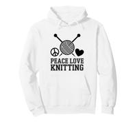 Peace Love Knitting Yarn Lover Pullover Hoodie