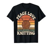 Peace Love Knitting Yarn Lover T-Shirt