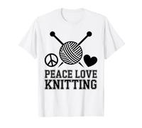 Peace Love Knitting Yarn Lover T-Shirt
