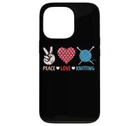 Peace Love Knitting Yarn Needle Craft Case for iPhone 13 Pro