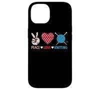Peace Love Knitting Yarn Needle Craft Case for iPhone 14