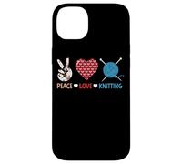 Peace Love Knitting Yarn Needle Craft Case for iPhone 14 Plus