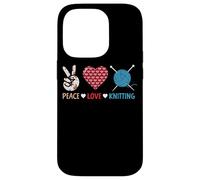 Peace Love Knitting Yarn Needle Craft Case for iPhone 14 Pro