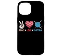 Peace Love Knitting Yarn Needle Craft Case for iPhone 15