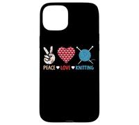 Peace Love Knitting Yarn Needle Craft Case for iPhone 15 Plus