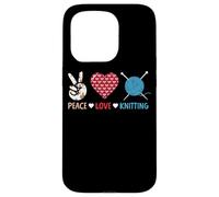 Peace Love Knitting Yarn Needle Craft Case for iPhone 15 Pro