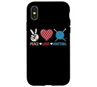 Peace Love Knitting Yarn Needle Craft Case for iPhone X/XS