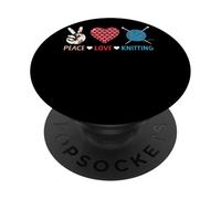Peace Love Knitting Yarn Needle Craft PopSockets Adhesive PopGrip