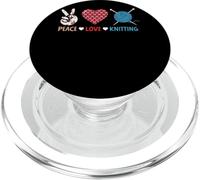 Peace Love Knitting Yarn Needle Craft PopSockets PopGrip for MagSafe