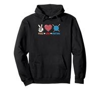 Peace Love Knitting Yarn Needle Craft Pullover Hoodie