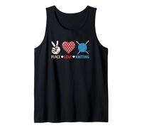 Peace Love Knitting Yarn Needle Craft Tank Top