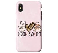 Peace Love Lift Funny Fitness Weight Workout Case for iPhone X/XS