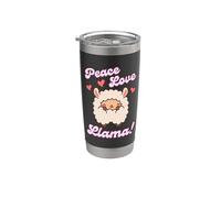 Peace Love Llama Alpaca Cute Retro Vintage Stainless Steel Insulated Tumbler
