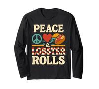 Peace Love Lobster Rolls Bar Harbor Seafood Long Sleeve T-Shirt